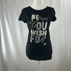 American Eagle Christmas Shirt - Be Careful What you wish For Tee Shirt Size Med
